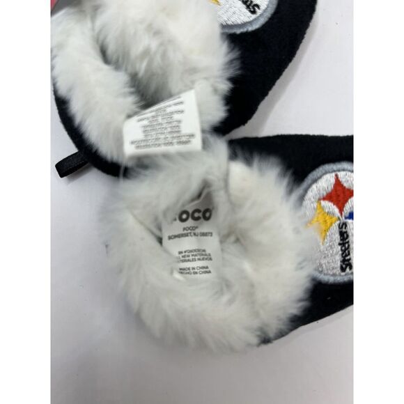 NEW Baby Slippers Booties Size 3/6 Months Pittsburgh Steelers Black Shoes Socks - Picture 4 of 7